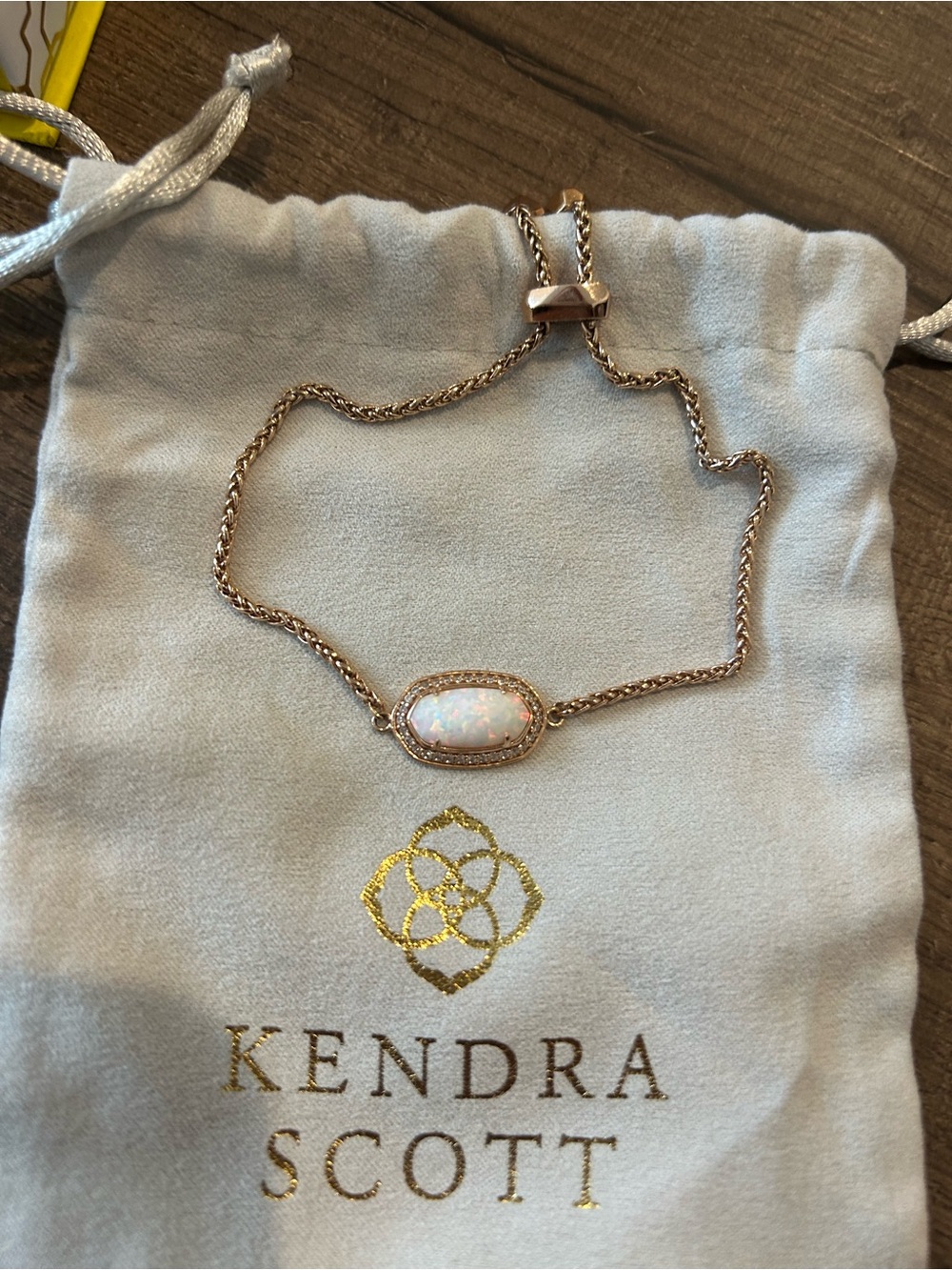 Kendra Scott Rose Gold Opal Elisa Slider Bracelet